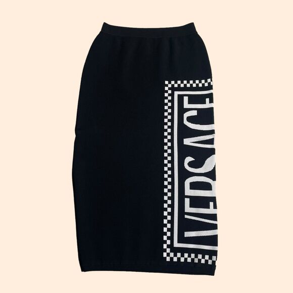 Versace Logo Print Skirt